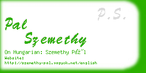 pal szemethy business card